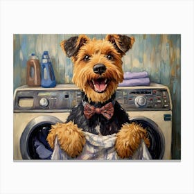 Laundry Airedale 5 Canvas Print