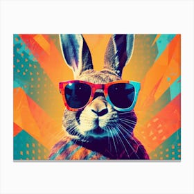 Rabbit In Sunglasses Pop Canvas Print