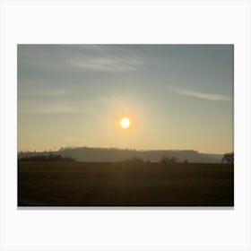 Sunrise Over A Field 4 Canvas Print