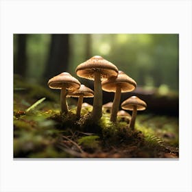 Mushrooms In Forest 05 Canvas Print