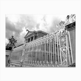 Black And White Photo Of The Golden Gate at Versailles (Paris Series) Canvas Print