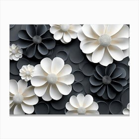 Paper Flower Wall Canvas Print