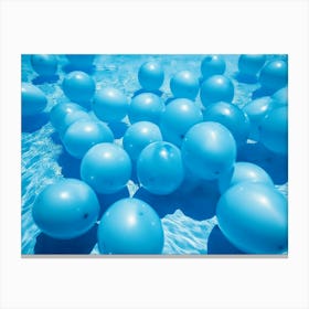 Blue Balloons In Water Canvas Print