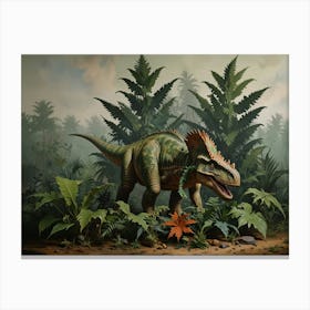 Dinosaur In The Jungle 1 Canvas Print