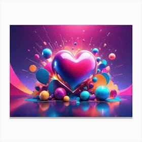 Colorful Heart Creative Art Print 24 Canvas Print