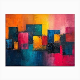 Colorful Chronicles: Abstract Narratives of History and Resilience. Abstract Painting 3 Canvas Print
