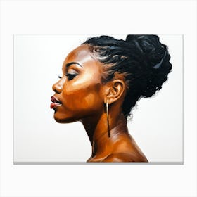 Side Profile Of Beautiful Woman Oil Painting 176 Canvas Print