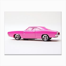 Toy Car 69 Dodge Charger Pink Canvas Print