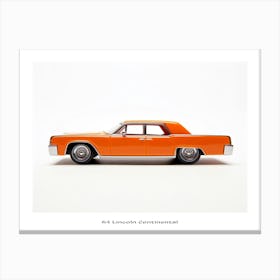 Toy Car 64 Lincoln Continental Orange Poster Canvas Print