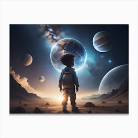 Boy In Space Canvas Print