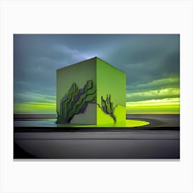 Green Cube Canvas Print