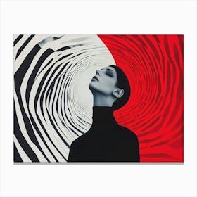 Red and Black Zebra Print - Vertigo Canvas Print