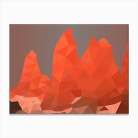 Torres Del Paine National Park Low Poly Art Canvas Print