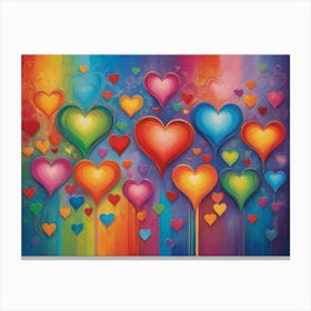 Rainbow Hearts 4 Canvas Print