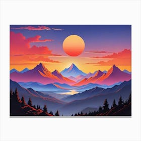 Sunset Mountains Canvas Print