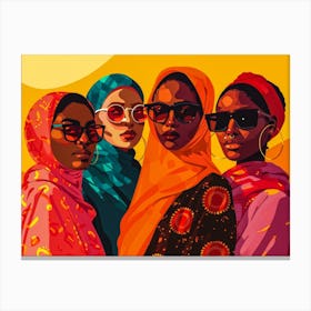 Women In Hijabs 3 Canvas Print