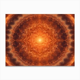 A Vibrant And Intricate Mandala With Orange And Blue Colors, Creating A Spiritual And Mystical Design Against A Starry Background 1 Canvas Print