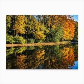 Serene Autumn Reflections 30 Canvas Print