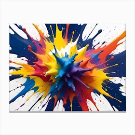 Abstract Image Of Colorful Paint Splatters Creating A Dynamic And Energetic Composition Canvas Print