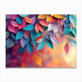 Colorful Leaves Wallpaper Canvas Print