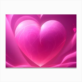 A Glowing Pink Heart Vibrant Horizontal Composition 44 Canvas Print