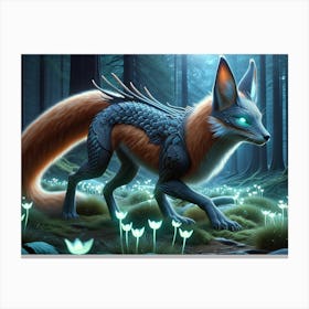 Sneaky Dragon Fox Canvas Print