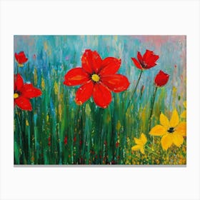 Red And Yellow Flowers Canvas Print