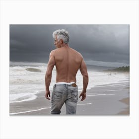 Man On The Beach 2 Canvas Print