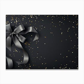 Black Background With A Bow Canvas Print