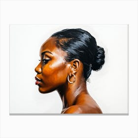 Side Profile Of Beautiful Woman Oil Painting 177 Canvas Print