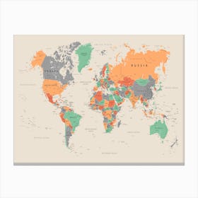 Political world map 3 Canvas Print