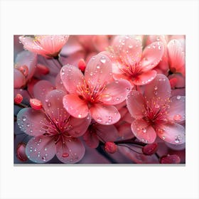 Cherry Blossoms In The Rain Canvas Print