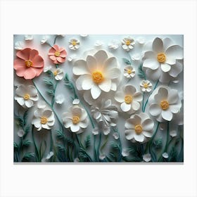 3d Artwork Flowers 4 Canvas Print