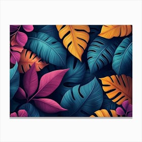 Tropical Leaves Wallpaper Canvas Print