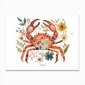 Little Floral Crab 3 Poster Canvas Print