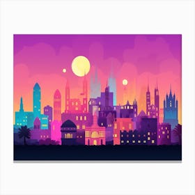 Barcelona Skyline Canvas Print