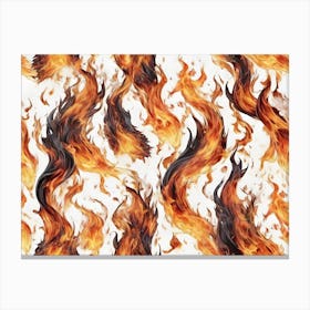 Flames On A White Background Canvas Print