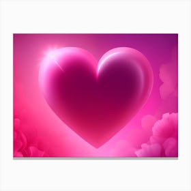 A Glowing Pink Heart Vibrant Horizontal Composition 30 Canvas Print