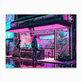 Neon City Canvas Print