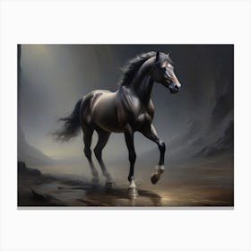 Black Horse 2 Canvas Print