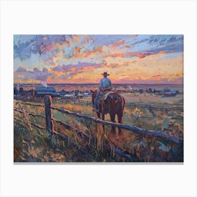 Western Sunset Landscapes Dodge City Kansas 1 Canvas Print