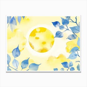 Yellow And Blue Watercolor Painting Canvas Print