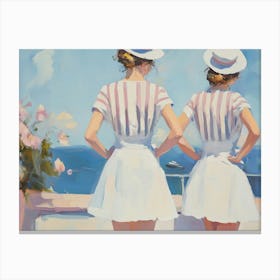 Two Women On A Balcony Canvas Print