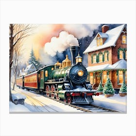 Christmas Train in Wonderland Canvas Print