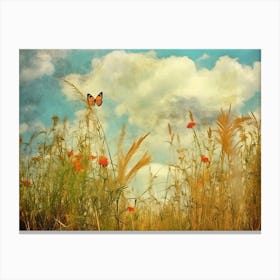 Butterfly In The Meadow Canvas Print