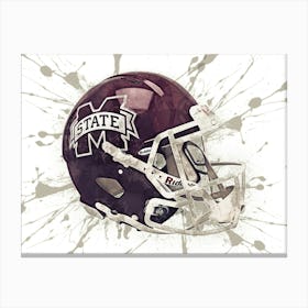 Mississippi State Bulldogs NCAA Helmet Poster Canvas Print