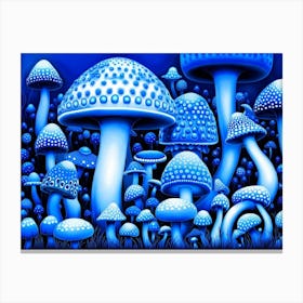 Electric Blue Shroomapalooza 1a Canvas Print