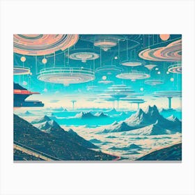Spaceships In The Sky Canvas Print