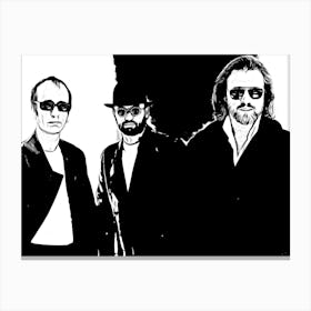 Bee Gees Band Music Legend Black In White Canvas Print