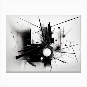 Unseen Forces Abstract Black And White 7 Canvas Print